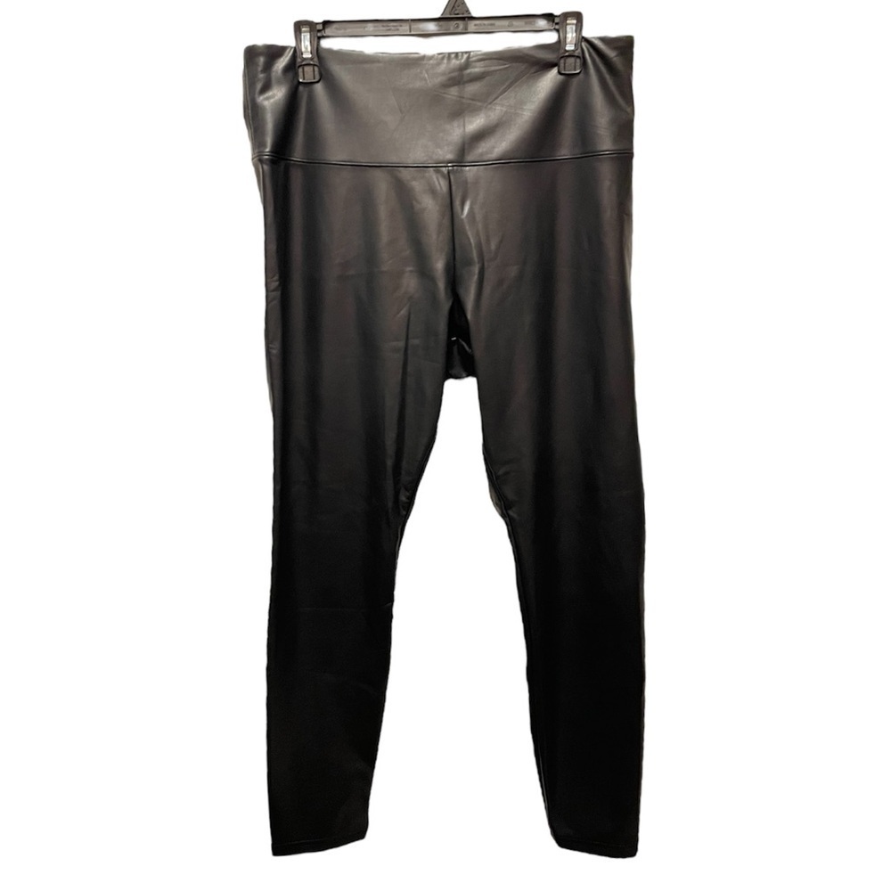 Joe Fresh Black Faux Leather Leggings Women’s Size XL with Soft Inner Lining